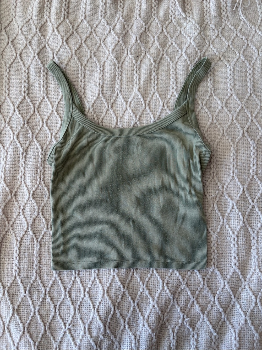 Abercrombie & Fitch Green Ribbed Croptop